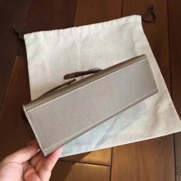 Replica Hermes Taupe Kelly Pochette Gold Hardware Bag