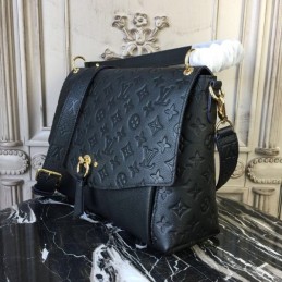 Replica Louis Vuitton Black Embossed Monogram Blanche MM