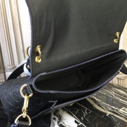 Replica Louis Vuitton Black Embossed Monogram Blanche MM