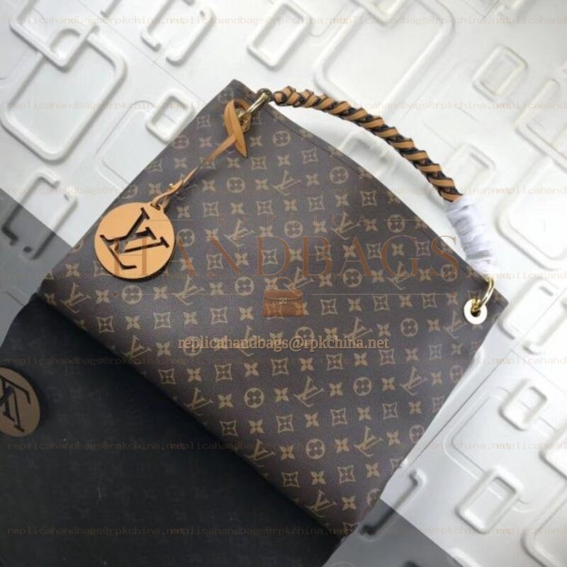 Replica Louis Vuitton Brown Monogram Black Trim Artsy GM