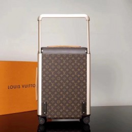 Replica Louis Vuitton Brown Monogram Orange Handle Horizon 55 Rolling Luggage