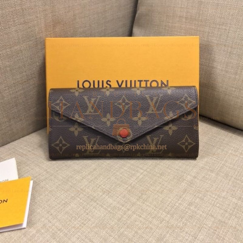 Replica Louis Vuitton Brown Monogram Burgundy Snap Josephine Wallet