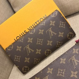 Replica Louis Vuitton Brown Monogram Pink Snap Josephine Wallet