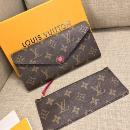 Replica Louis Vuitton Brown Monogram Fuchsia Snap Josephine Wallet