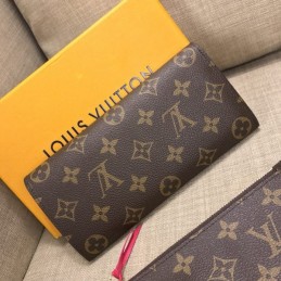 Replica Louis Vuitton Brown Monogram Fuchsia Snap Josephine Wallet