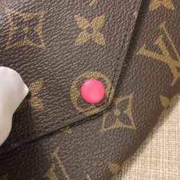 Replica Louis Vuitton Brown Monogram Fuchsia Snap Josephine Wallet