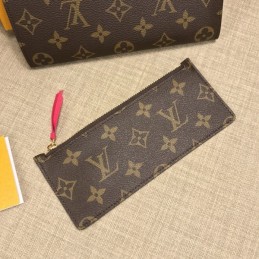 Replica Louis Vuitton Brown Monogram Fuchsia Snap Josephine Wallet