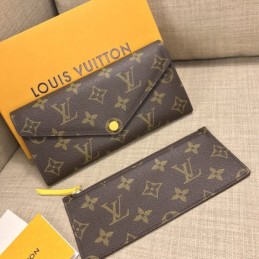Replica Louis Vuitton Brown Monogram Yellow Snap Josephine Wallet