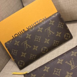 Replica Louis Vuitton Brown Monogram Yellow Snap Josephine Wallet