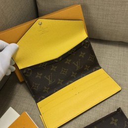 Replica Louis Vuitton Brown Monogram Yellow Snap Josephine Wallet