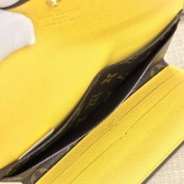 Replica Louis Vuitton Brown Monogram Yellow Snap Josephine Wallet