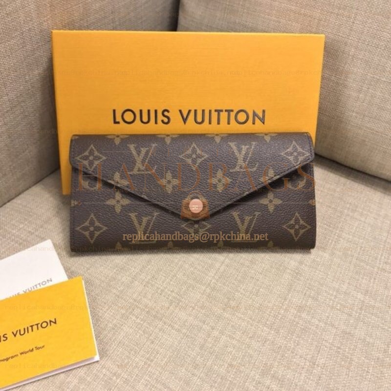 Replica Louis Vuitton Brown Monogram Pale Pink Snap Josephine Wallet