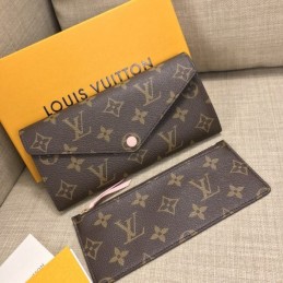 Replica Louis Vuitton Brown Monogram Pale Pink Snap Josephine Wallet