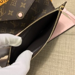 Replica Louis Vuitton Brown Monogram Pale Pink Snap Josephine Wallet