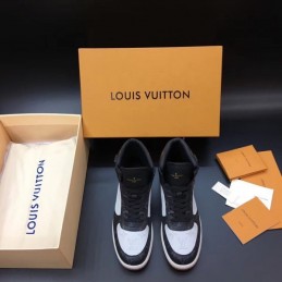 Replica Louis Vuitton Black White Rivoli High Top Sneakers