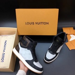 Replica Louis Vuitton Black White Rivoli High Top Sneakers