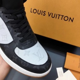 Replica Louis Vuitton Black White Rivoli High Top Sneakers