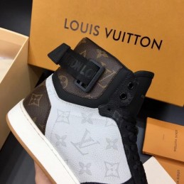 Replica Louis Vuitton Black White Rivoli High Top Sneakers