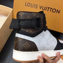Replica Louis Vuitton Black White Rivoli High Top Sneakers
