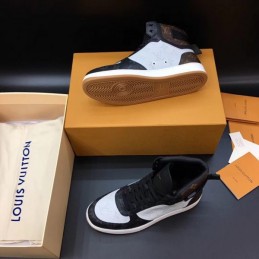Replica Louis Vuitton Black White Rivoli High Top Sneakers