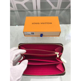 Replica Louis Vuitton Brown Monogram Fuchsia Interior Zippy Wallet