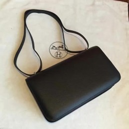 Replica Hermes Black Constance Elan Palladium Hardware Bag