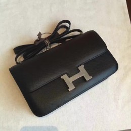 Replica Hermes Black Constance Elan Palladium Hardware Bag
