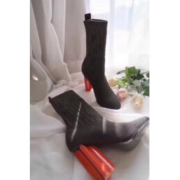 Replica Louis Vuitton Gray Red Heel Silhouette Ankle Boots