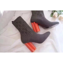 Replica Louis Vuitton Gray Red Heel Silhouette Ankle Boots