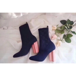 Replica Louis Vuitton Navy Pink Heel Silhouette Ankle Boots