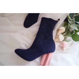 Replica Louis Vuitton Navy Pink Heel Silhouette Ankle Boots