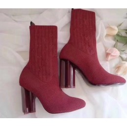 Replica Louis Vuitton Burgundy Pink Heel Silhouette Ankle Boots
