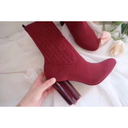 Replica Louis Vuitton Burgundy Pink Heel Silhouette Ankle Boots