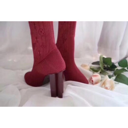 Replica Louis Vuitton Burgundy Pink Heel Silhouette Ankle Boots