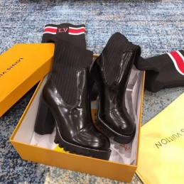Replica Louis Vuitton Black LVXLOL Star Trail Knee-High Boots