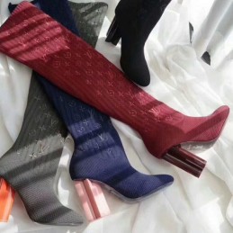Replica Louis Vuitton Burgundy Silhouette Ankle Boots