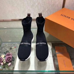 Replica Louis Vuitton Black Sock Ankle Boots
