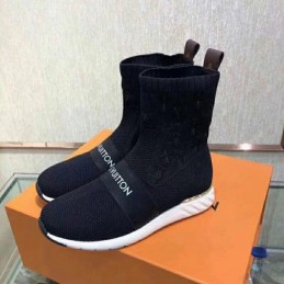 Replica Louis Vuitton Black Sock Ankle Boots