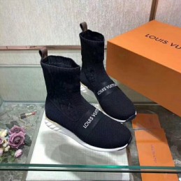 Replica Louis Vuitton Black Sock Ankle Boots