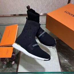 Replica Louis Vuitton Black Sock Ankle Boots