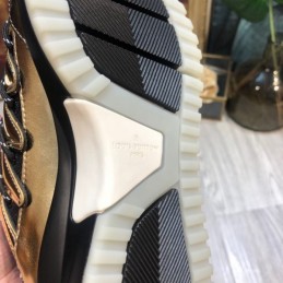 Replica Louis Vuitton Metallic Gold Black Zig Zag Sneakers