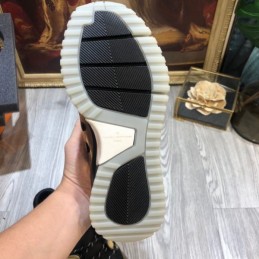 Replica Louis Vuitton Metallic Gold Black Zig Zag Sneakers