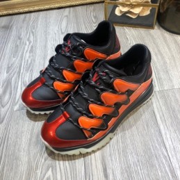 Replica Louis Vuitton Orange Black Zig Zag Sneakers