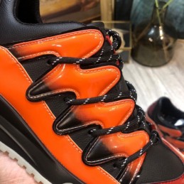 Replica Louis Vuitton Orange Black Zig Zag Sneakers