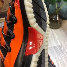 Replica Louis Vuitton Orange Black Zig Zag Sneakers