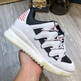 Replica Louis Vuitton White Black Zig Zag Sneakers