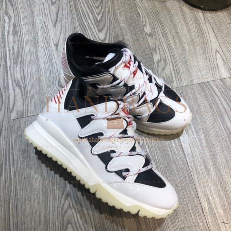 Replica Louis Vuitton White Black Zig Zag Sneakers