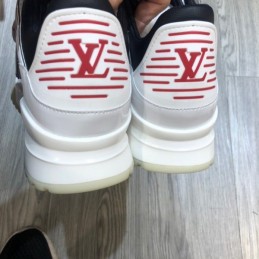 Replica Louis Vuitton White Black Zig Zag Sneakers