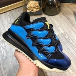 Replica Louis Vuitton Metallic Blue Black Zig Zag Sneakers