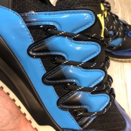 Replica Louis Vuitton Metallic Blue Black Zig Zag Sneakers
